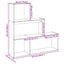 bogreol/rumdeler 123x29x123 cm 3 niveauer konstrueret træ hvid