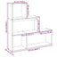 bogreol/rumdeler 123x29x123 cm 3 niveauer konstrueret træ sort