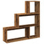 bogreol/rumdeler 123x29x123 cm 3 niveauer konstrueret træ