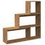 bogreol/rumdeler 123x29x123cm 3niveauer konstrueret træ kunsteg