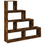 bogreol/rumdeler 143,5x29x143,5 cm konstrueret træ røget eg