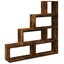 bogreol/rumdeler 143,5x29x143,5 cm konstrueret træ røget eg