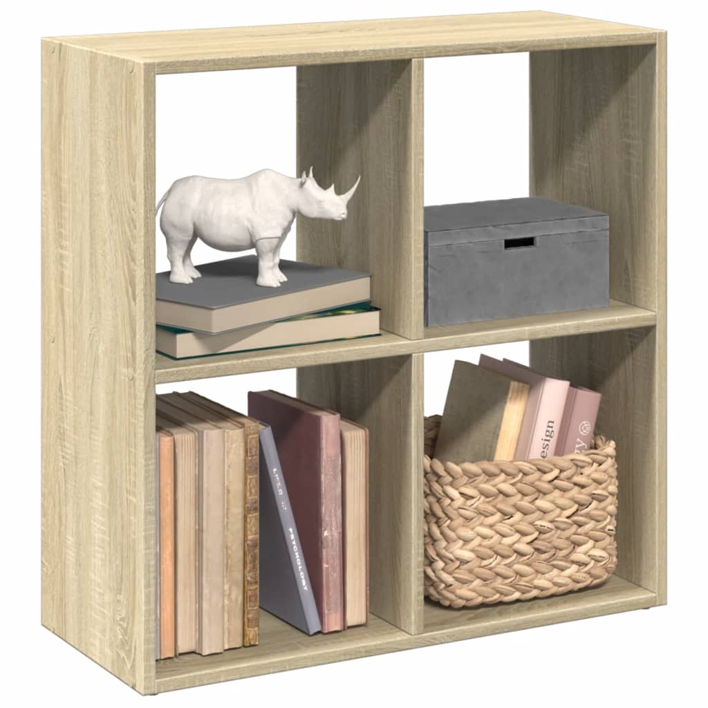 Bogreol/rumdeler 69,5×29×69,5 cm i konstrueret træ - sonoma-eg
