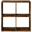 bogreol/rumdeler 69,5x29x69,5 cm konstrueret træ røget eg