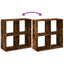 bogreol/rumdeler 69,5x29x69,5 cm konstrueret træ røget eg