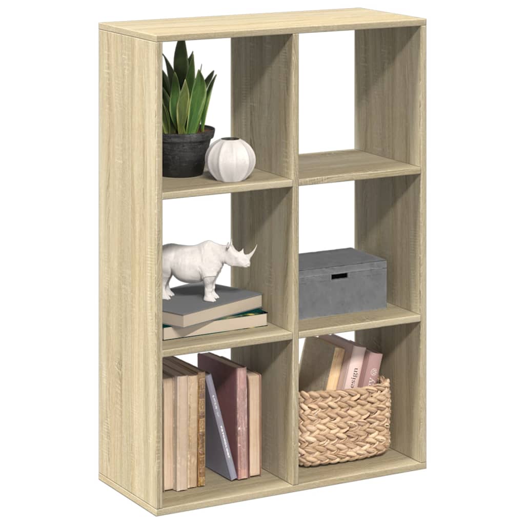 bogreol/rumdeler 69,5x29x103,5 cm konstrueret træ sonoma-eg billede