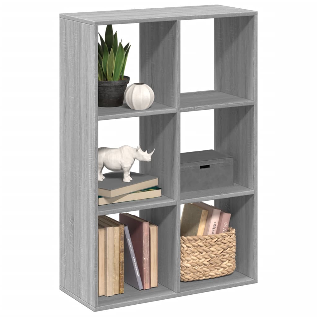 bogreol/rumdeler 69,5x29x103,5 cm konstrueret træ grå sonoma-eg billede
