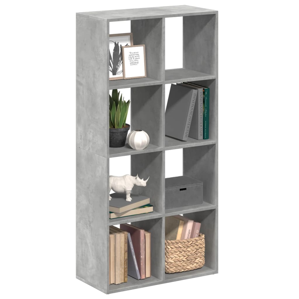 bogreol/rumdeler 69,5x29x137,5 cm konstrueret træ betongrå billede