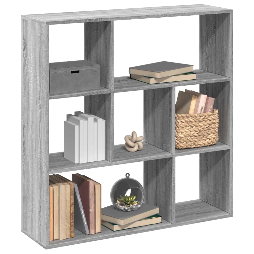 bogreol/rumdeler 102x29x103,5 cm konstrueret træ grå sonoma-eg billede