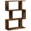 bogreol/rumdeler 70x24x97cm 3 niveauer konstrueret træ røget eg