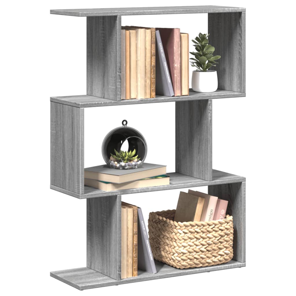 bogreol/rumdeler 70x24x97 cm 3 niveauer konstrueret træ billede