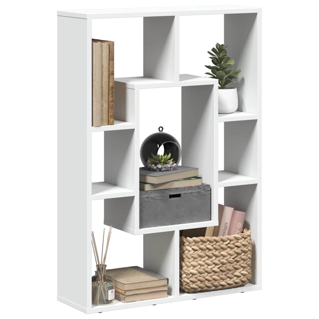 bogreol hvid 63x20x90 cm konstrueret træ billede