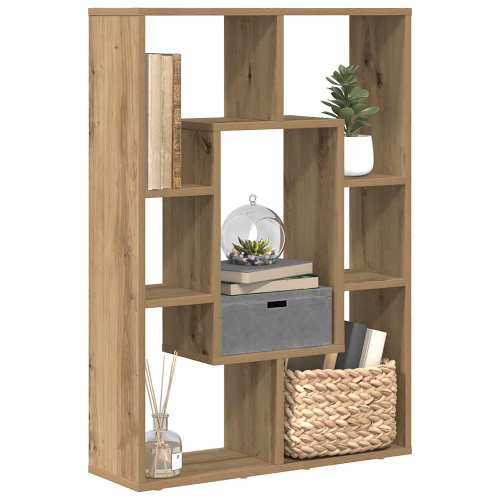 bogreol 63x20x90 cm konstrueret træ egetræsfarve billede