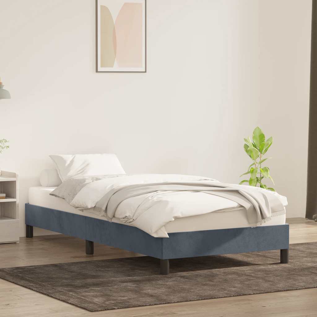 sengeramme uden madras 80x210 cm fløjl mørkegrå