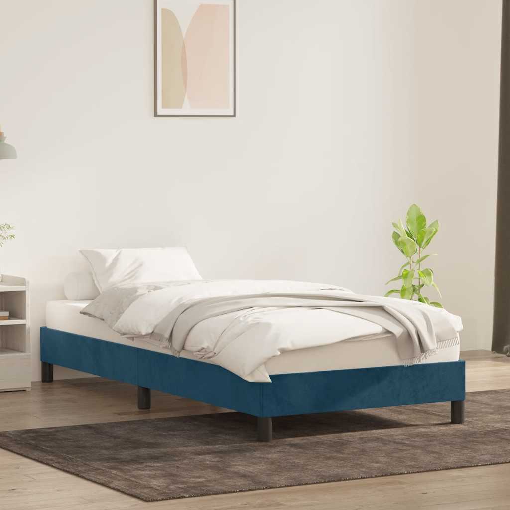 sengeramme uden madras 80x210 cm fløjl mørkeblå