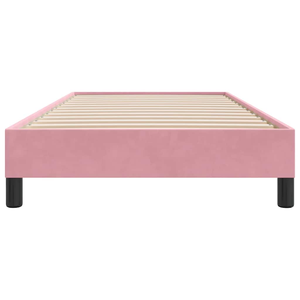 sengeramme uden madras 90x210 cm fløjl lyserød