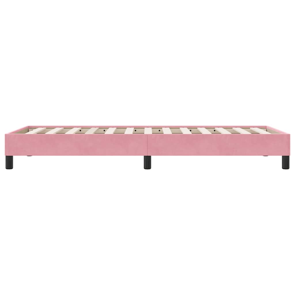 sengeramme uden madras 90x210 cm fløjl lyserød