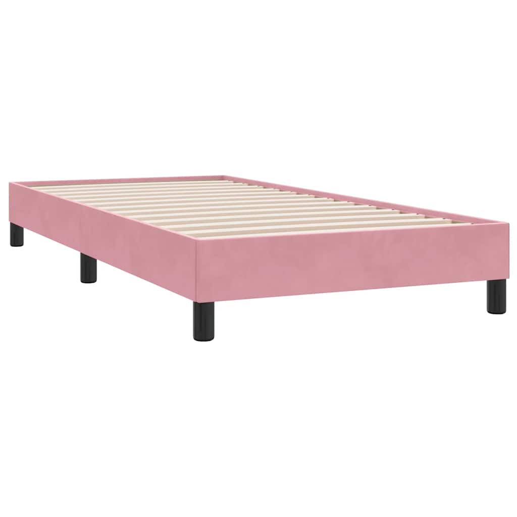 sengeramme uden madras 90x210 cm fløjl lyserød