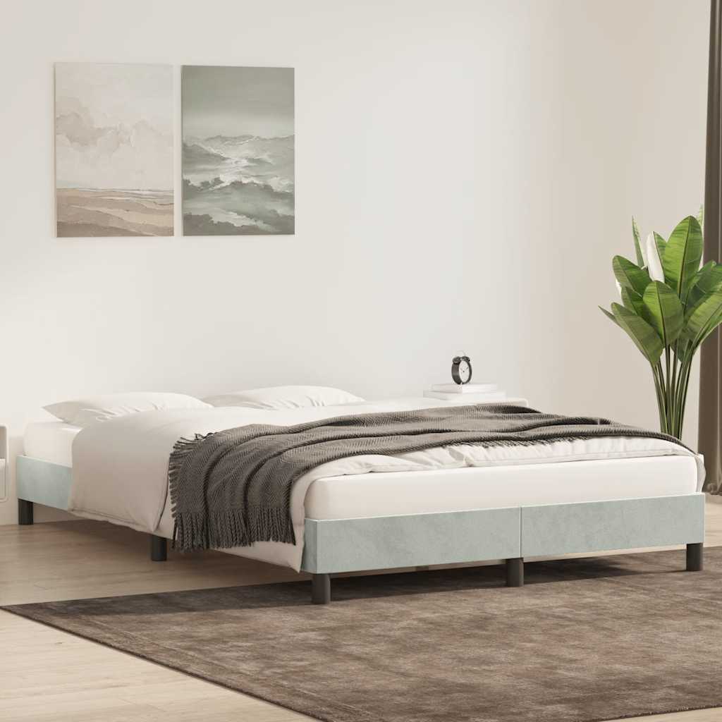 sengeramme uden madras 160x210 cm fløjl lysegrå