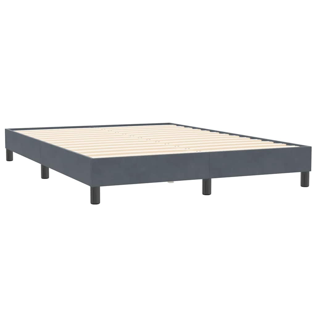 Sengeramme uden madras 160x210 cm fløjl mørkegrå