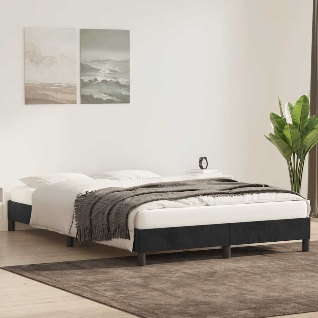 Sengeramme uden madras 160x210 cm fløjl sort