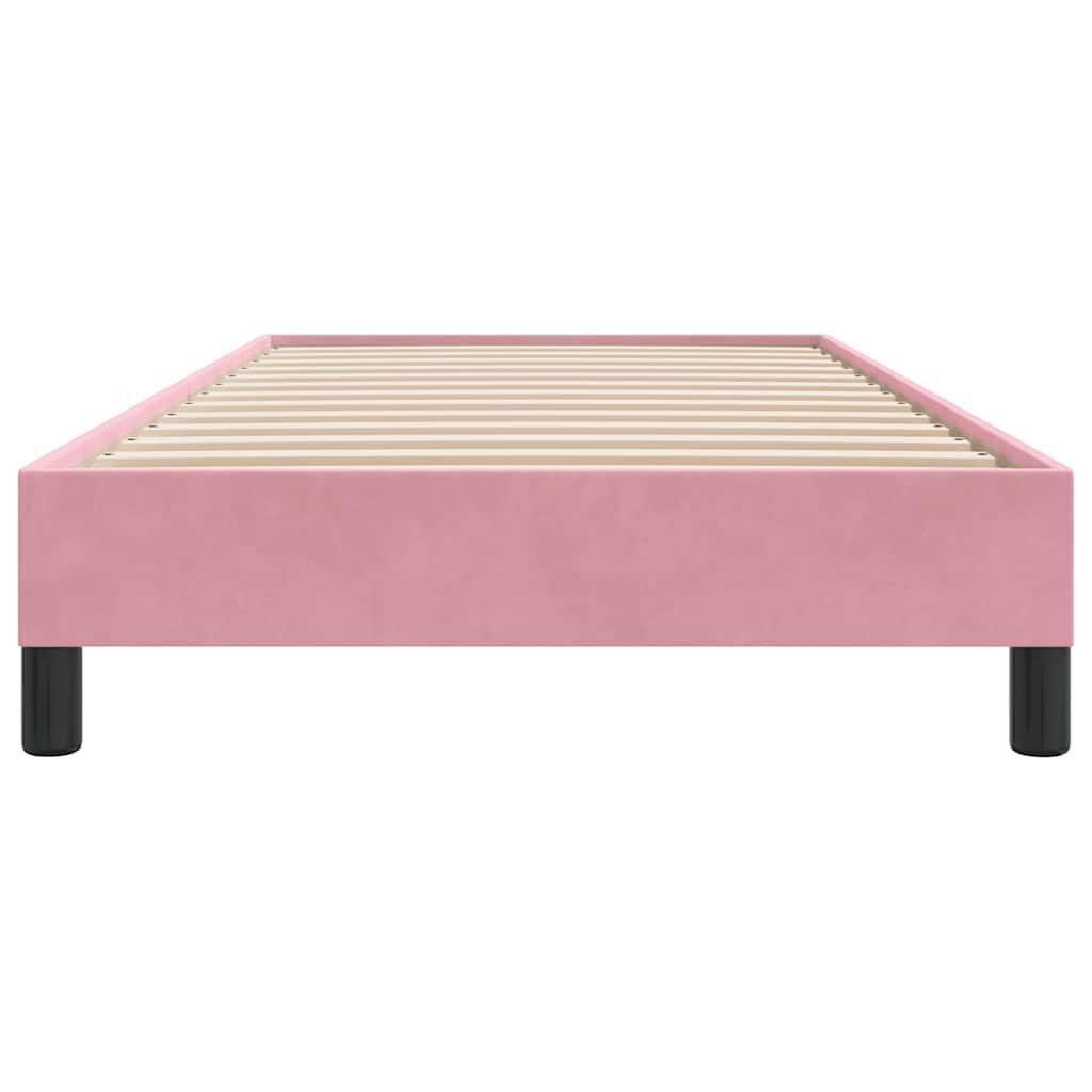 sengeramme uden madras 80x220 cm fløjl lyserød