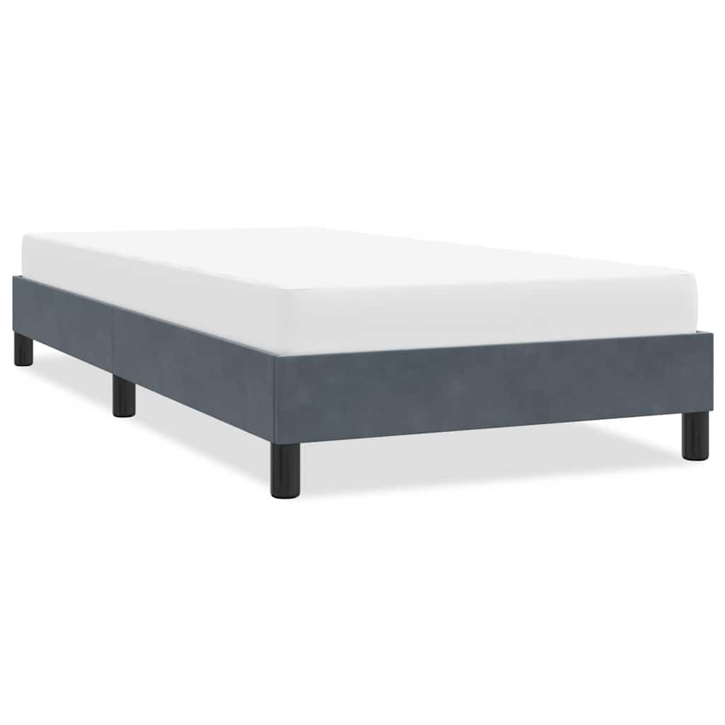 sengeramme uden madras 90x220 cm fløjl mørkegrå