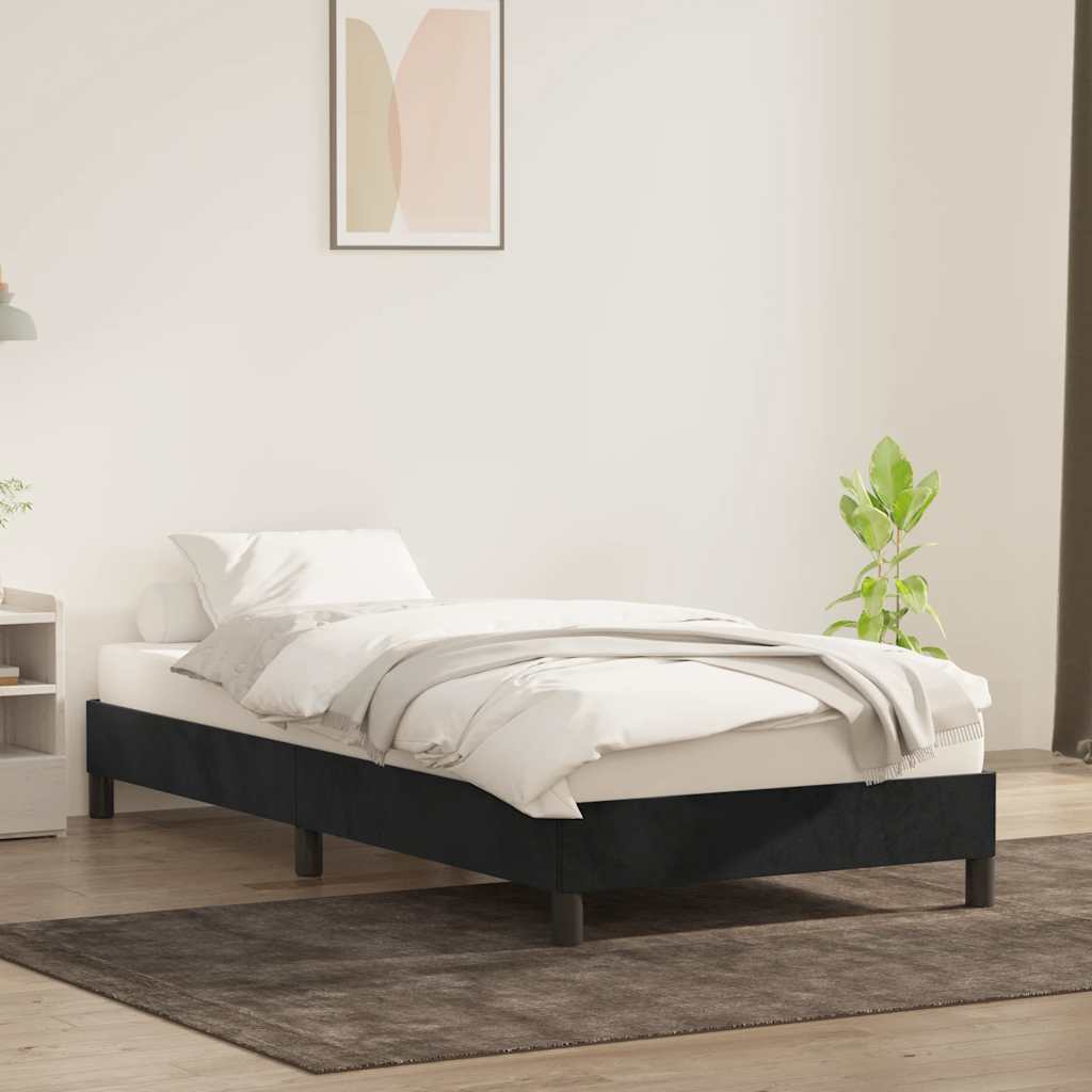 sengeramme uden madras 90x220 cm fløjl sort