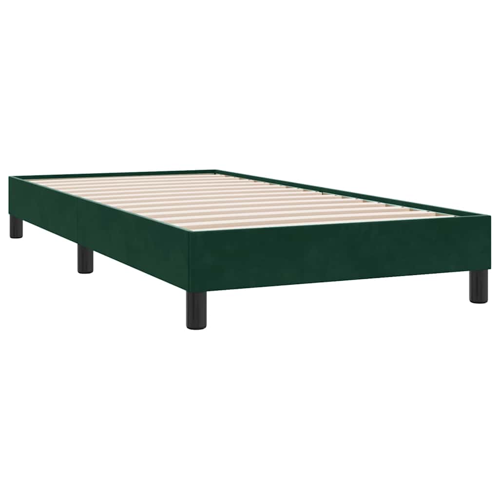 sengeramme uden madras 100x220 cm fløjl mørkegrøn