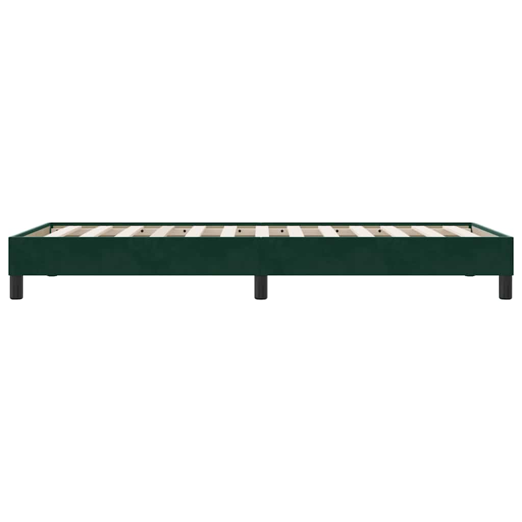 sengeramme uden madras 100x220 cm fløjl mørkegrøn