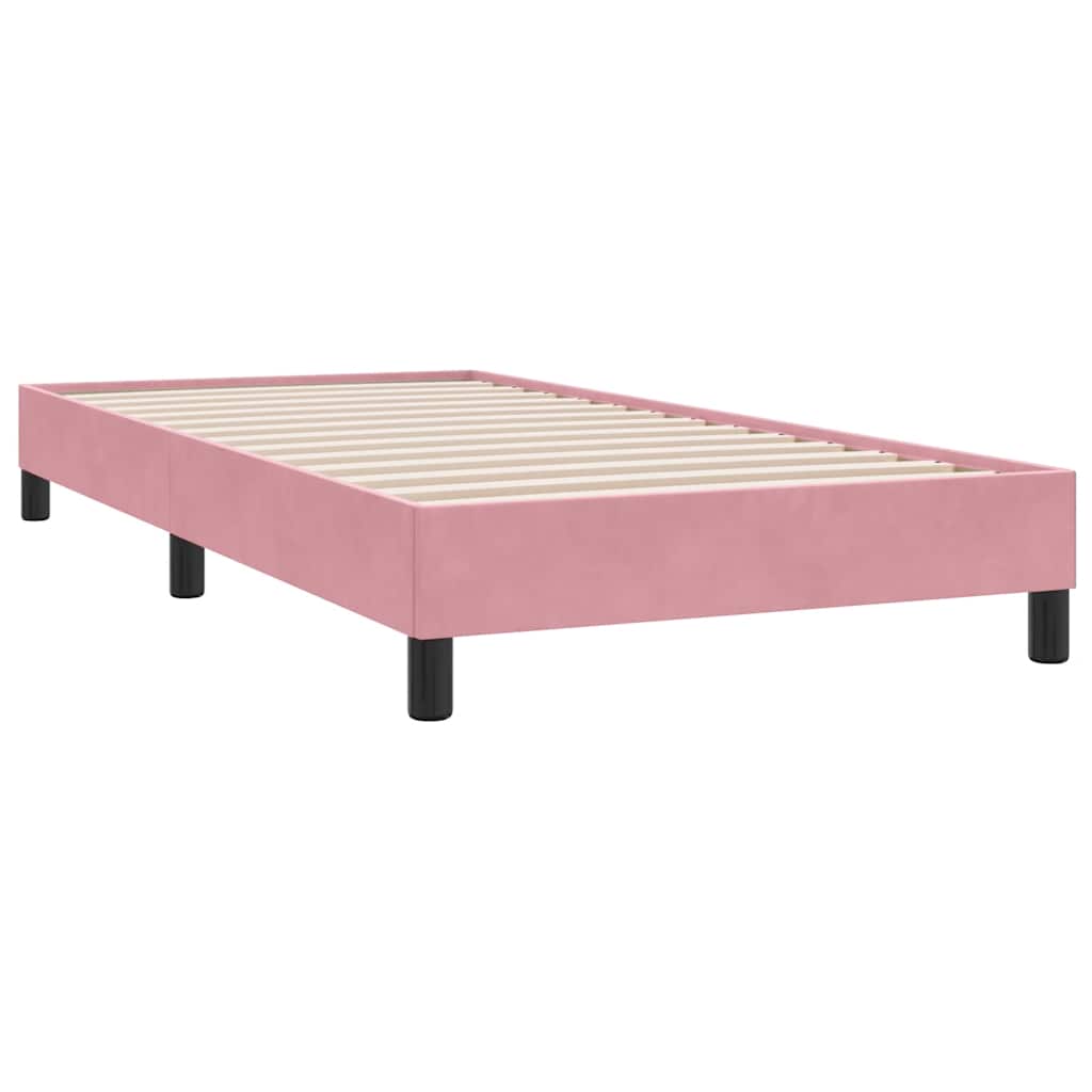 sengeramme uden madras 100x220 cm fløjl lyserød