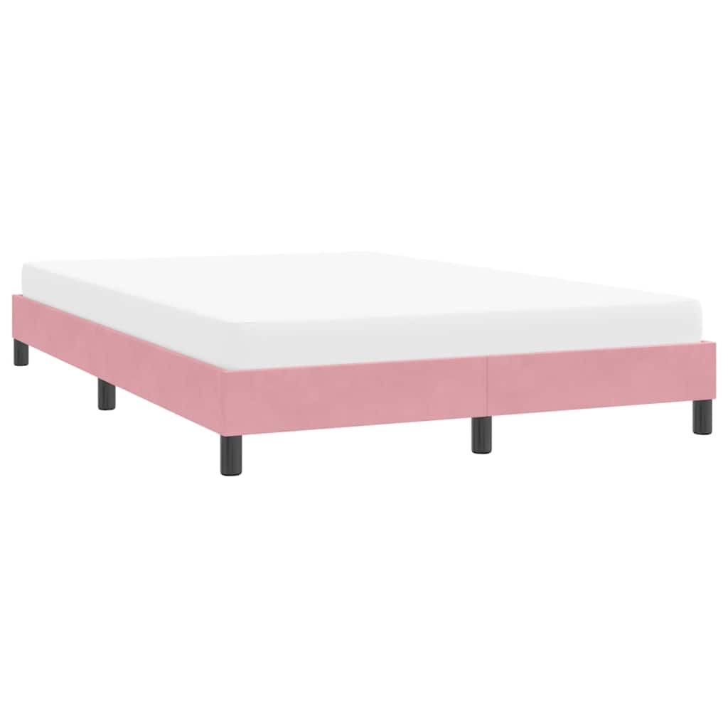 sengeramme uden madras 160x220 cm fløjl lyserød