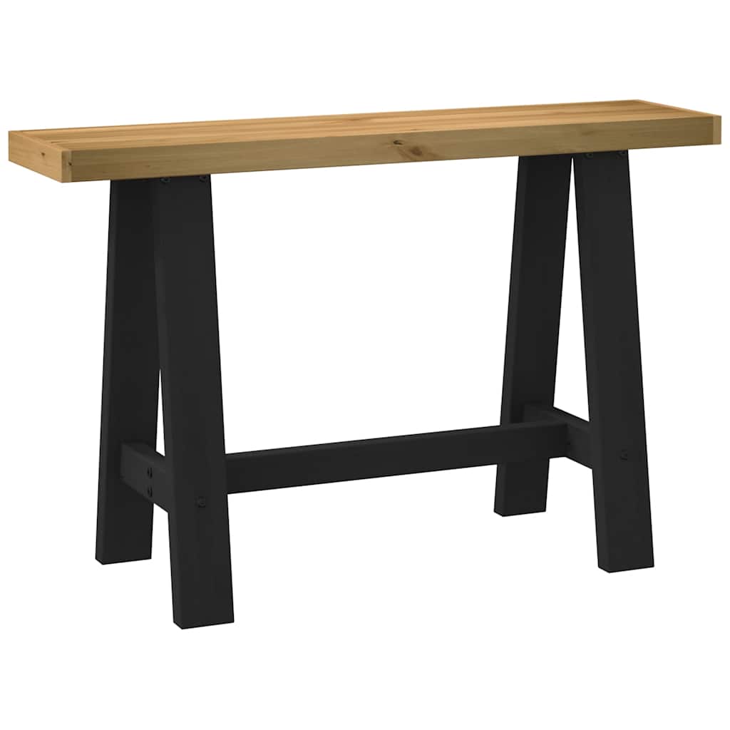 konsolbord NOAIN A-formede ben 120x30x75cm massivt træ fyrretræ billede