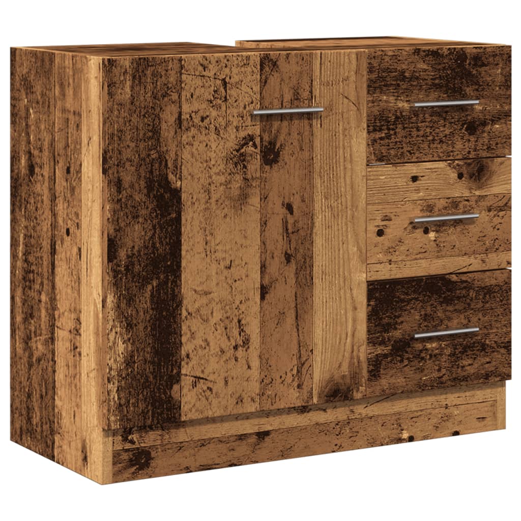 underskab til håndvask 63x30x54 cm konstrueret træ gammelt træ