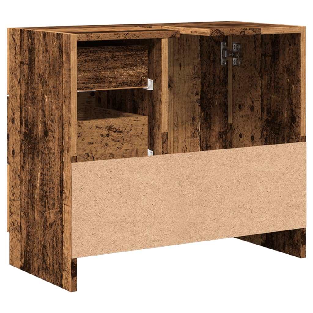 underskab til håndvask 63x30x54 cm konstrueret træ gammelt træ