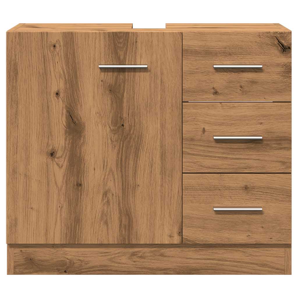 underskab til vask 63x30x54 cm konstrueret træ gammelt eg