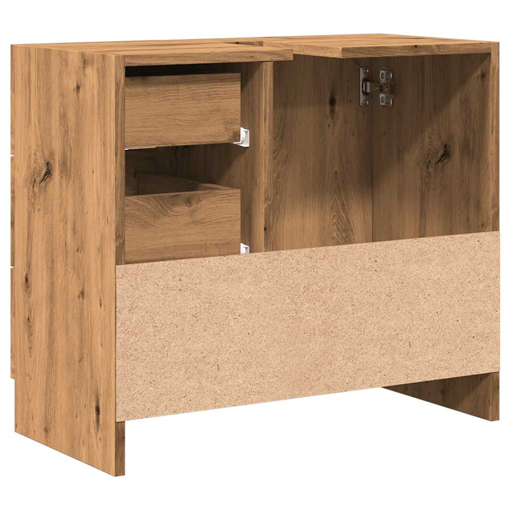 underskab til vask 63x30x54 cm konstrueret træ gammelt eg