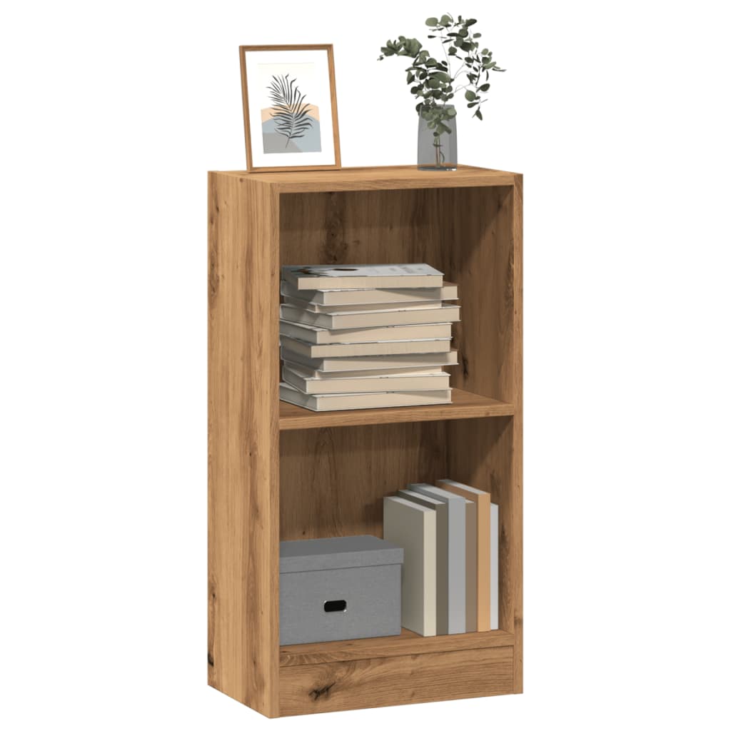 bogreol 40x24x76 cm konstrueret træ egetræsfarve billede