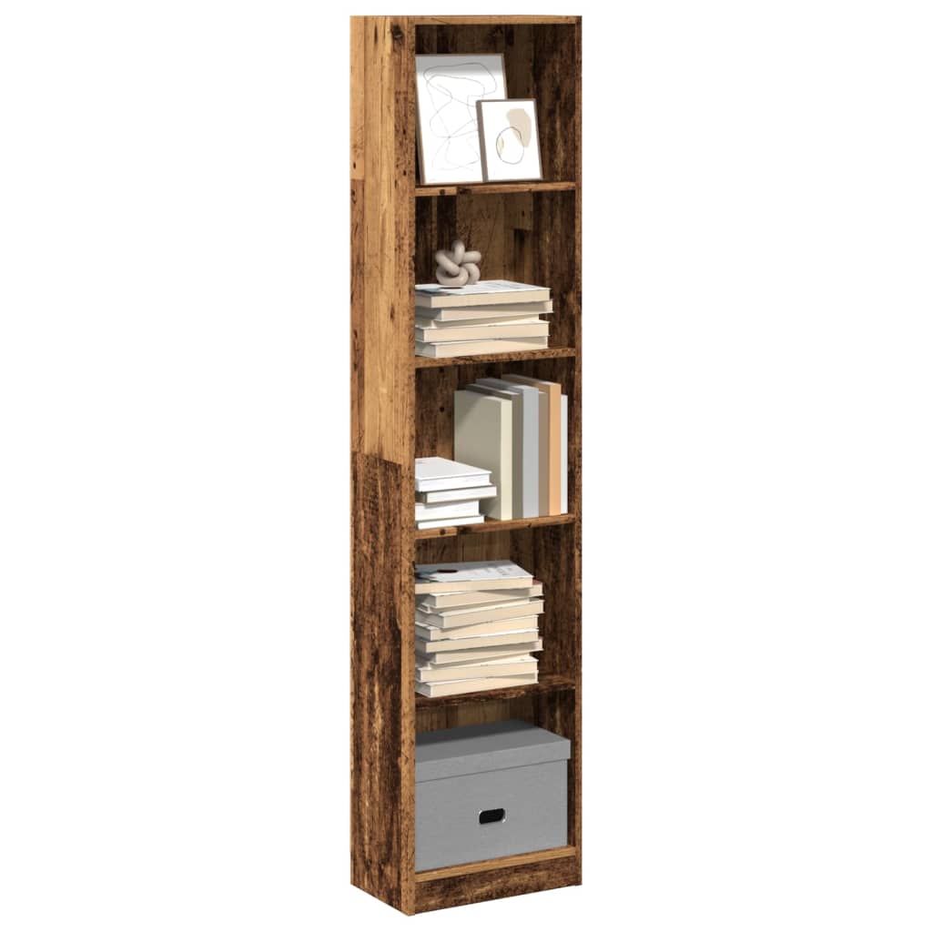 bogreol 40x24x176 cm konstrueret træ antikt træ billede