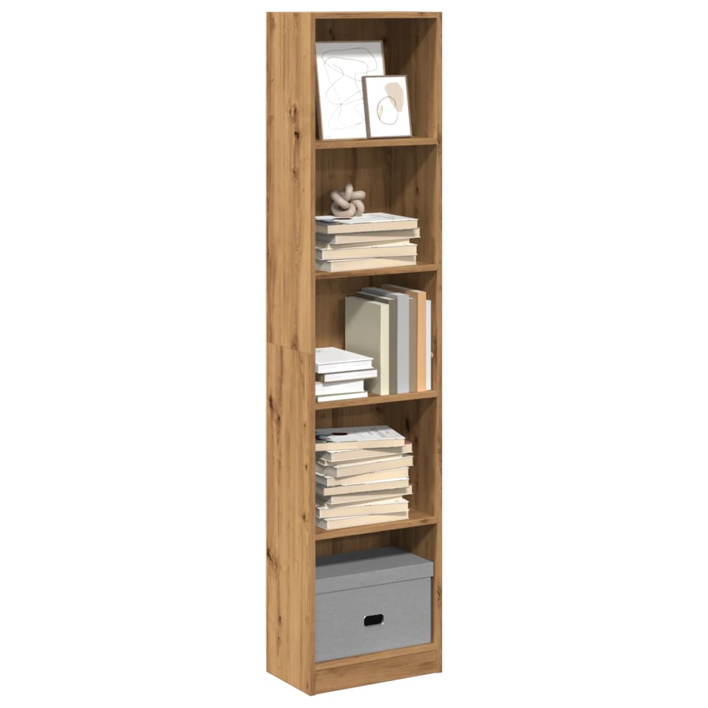 bogreol kunstnerisk eg 40x24x176 cm konstrueret træ billede