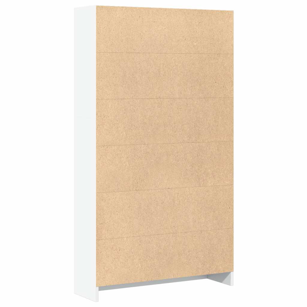 bogreol 80x24x143 cm konstrueret træ hvid