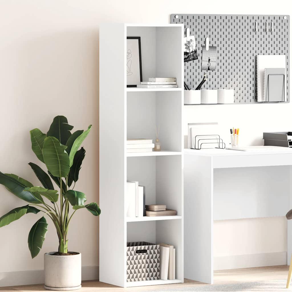 bogreol 40x30x152 cm konstrueret træ hvid billede