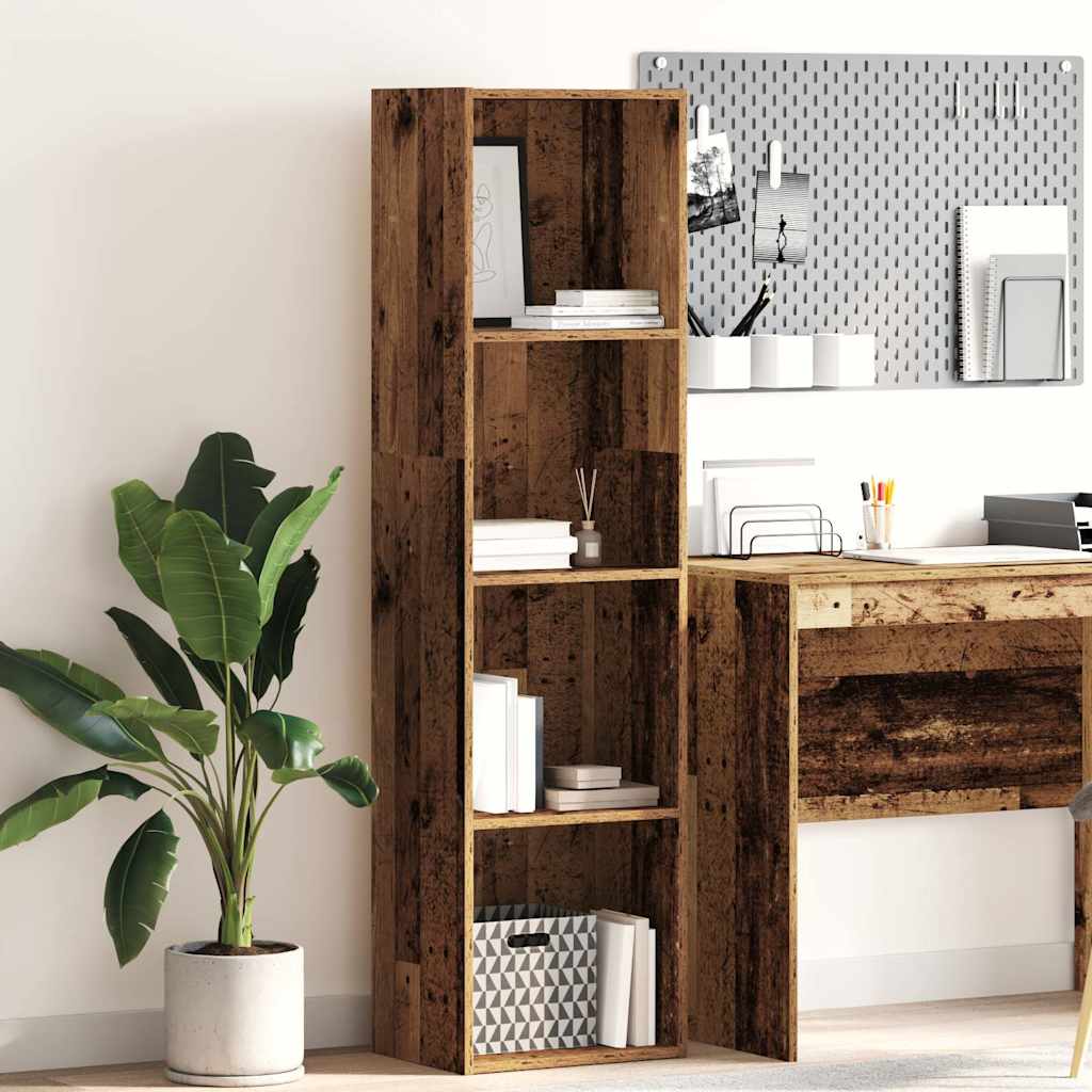 bogreol 40x30x152 cm konstrueret træ gammelt trælook billede