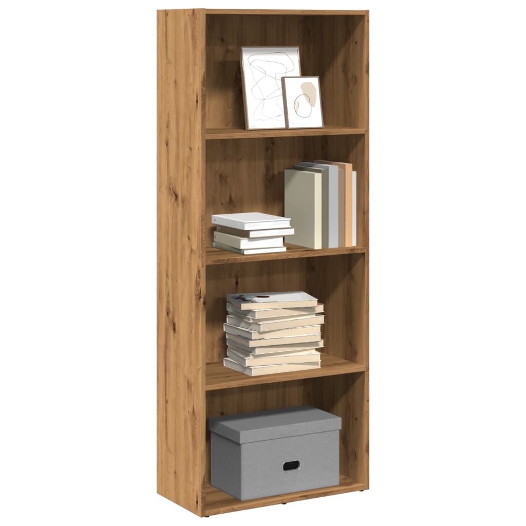 bogreol 60x30x152 cm konstrueret træ kunsteg billede