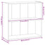 bogreol 80x30x77 cm konstrueret træ røget egetræsfarve