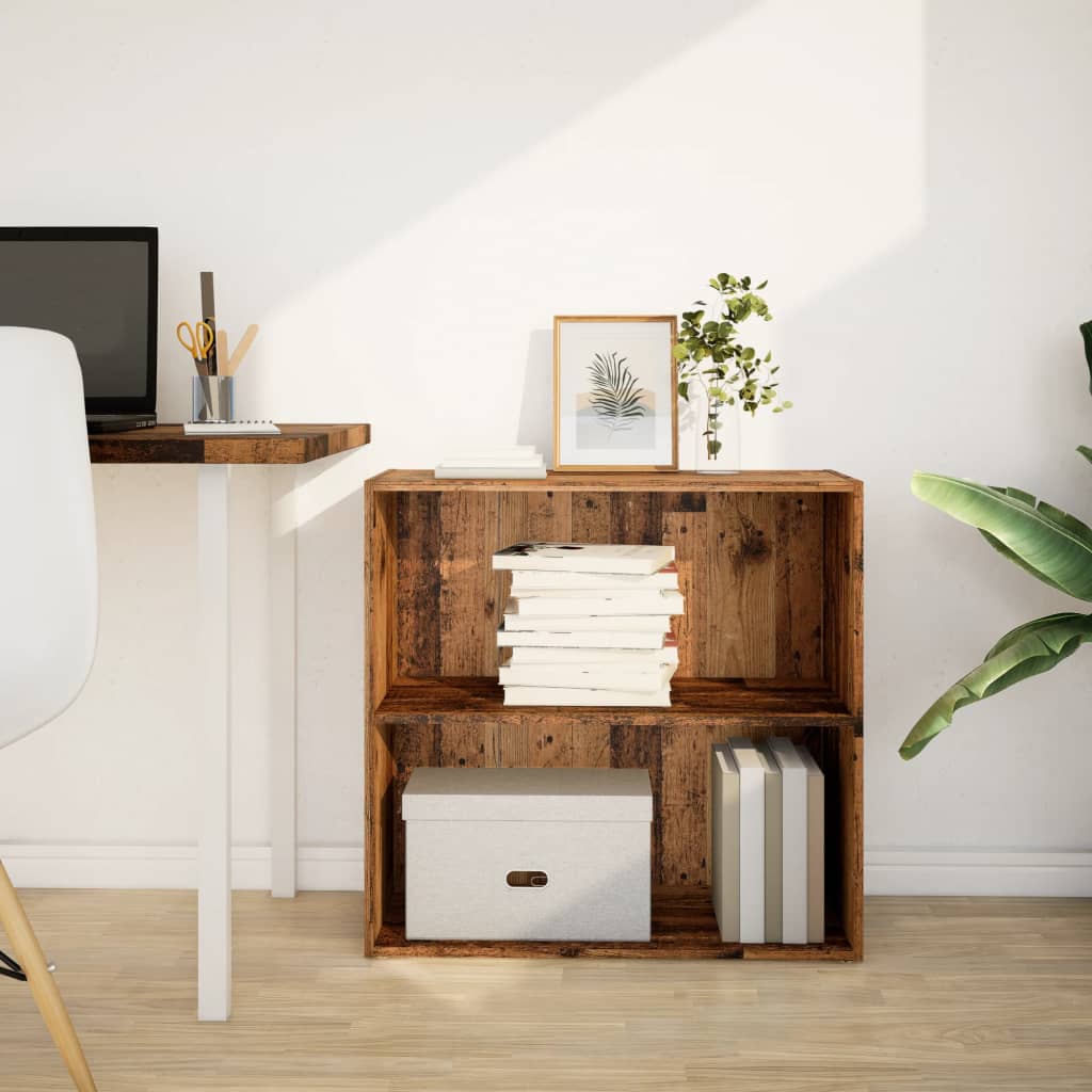 bogreol 60x30x77 cm konstrueret træ gammelt trælook