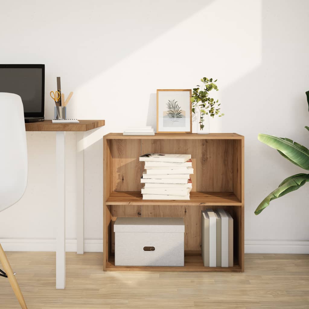 bogreol 80x30x77 cm konstrueret træ egetræsfarve