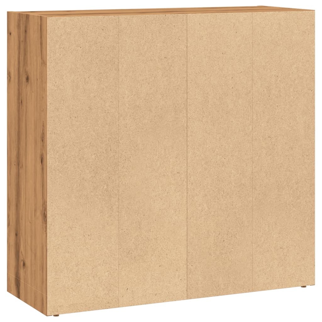 bogreol 80x30x77 cm konstrueret træ egetræsfarve