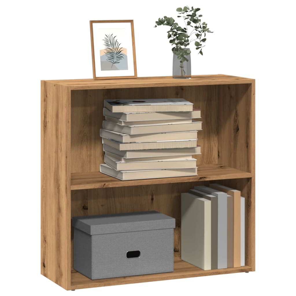bogreol 80x30x77 cm konstrueret træ egetræsfarve