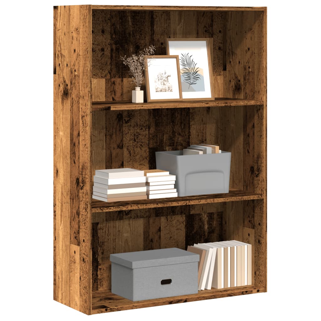 bogreol 80x30x114 cm konstrueret træ gammelt trælook billede